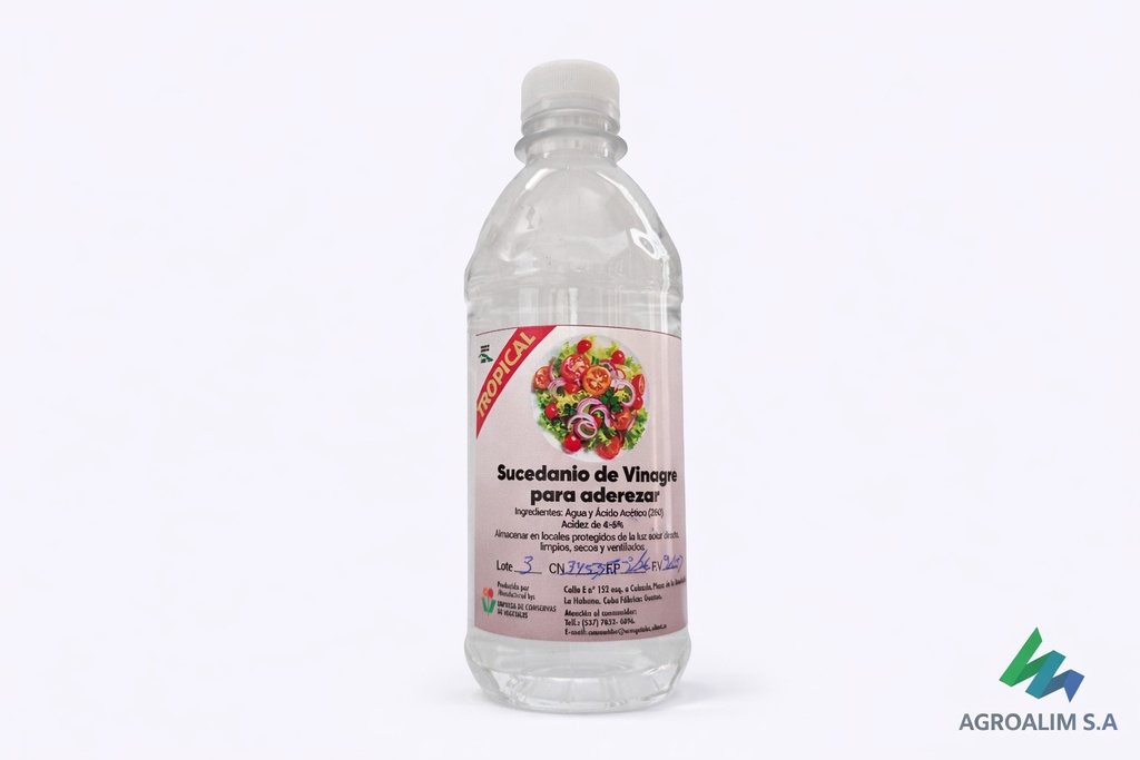 Sucedáneo de vinagre en `pomo de 330ml con 345 g 
