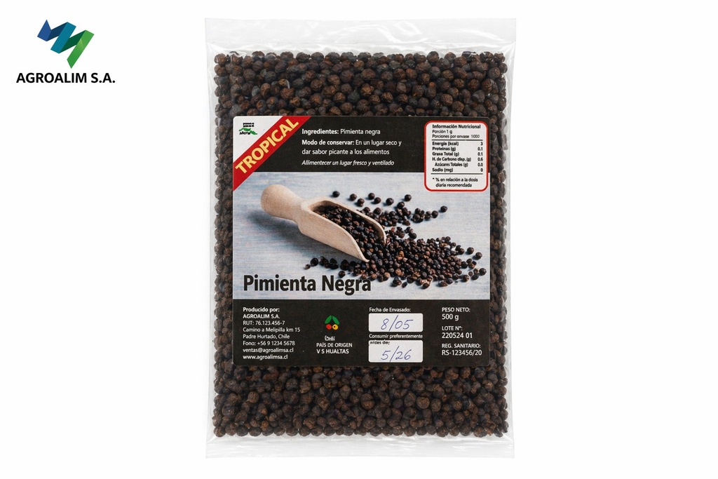 Pimienta Negra en Bolsa de 100g