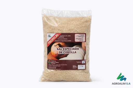 Sal especiada con cebolla en bolsas de con 500 g 